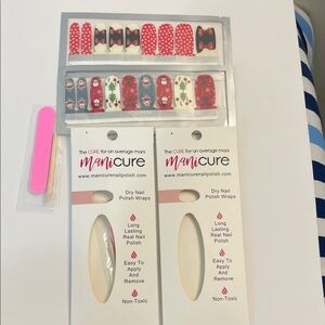 Festive 2 Nail Polish Wraps Set Mini Mouse and Christmas Santa